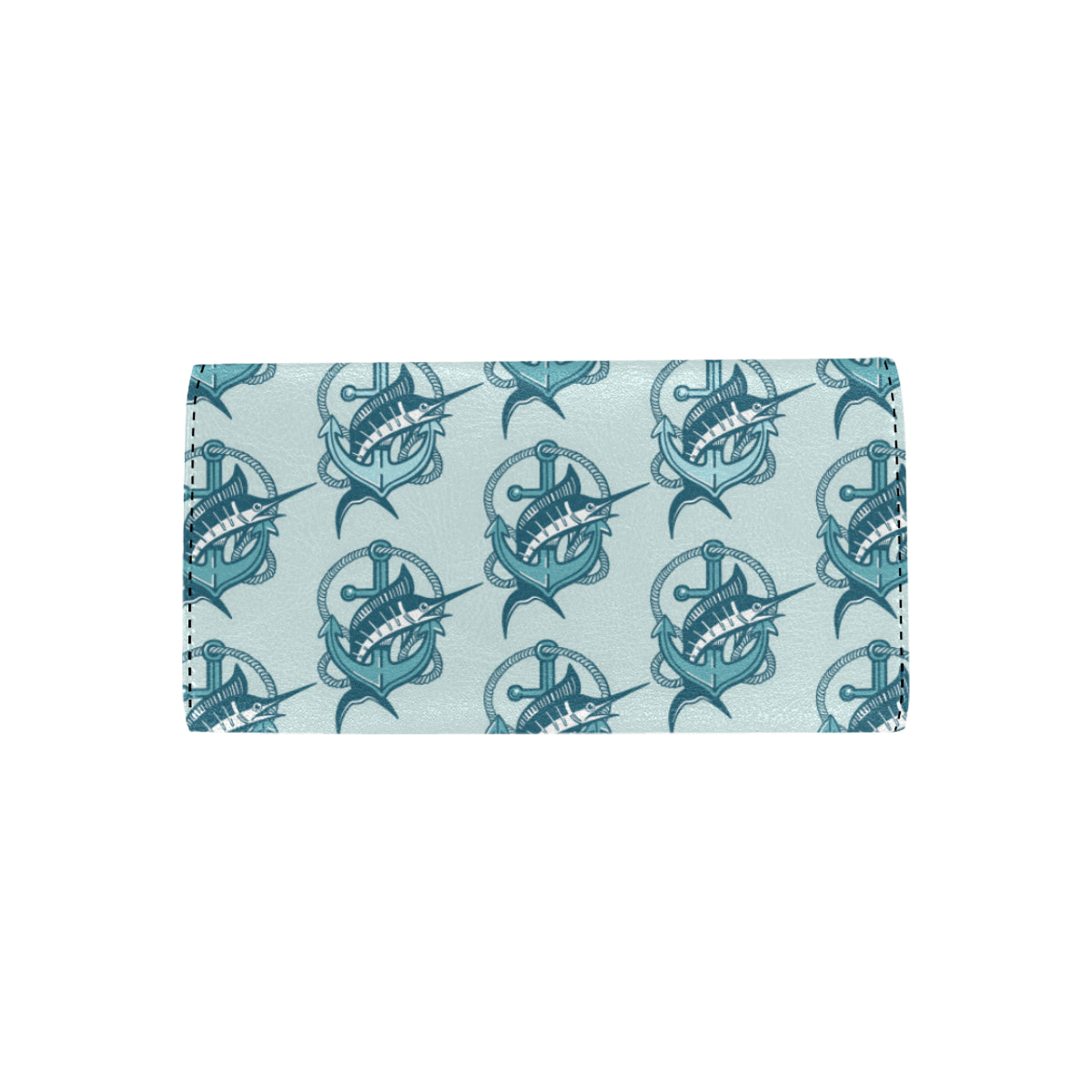 Swordfish Pattern Print Design 03 Women's Trifold Wallet
