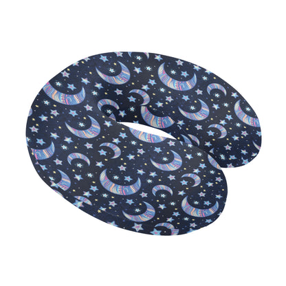 Celestial Moon Pattern Print Design 03 U-Shaped Travel Neck Pillow