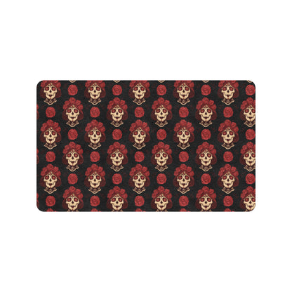 Day of the Dead Skull Girl Pattern Rubber Doormat