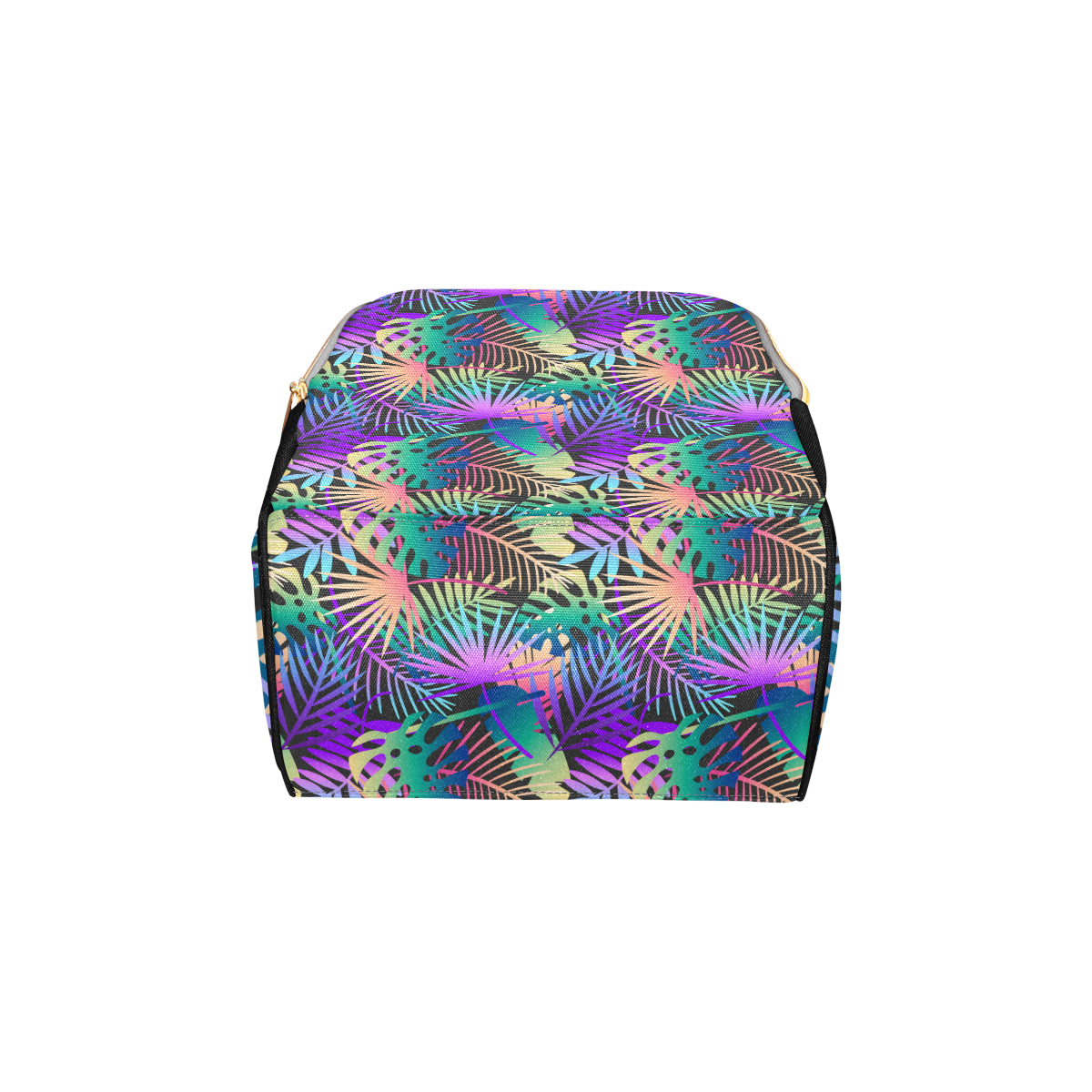 Neon Flower Tropical Palm Leaves Diaper Bag Backpack