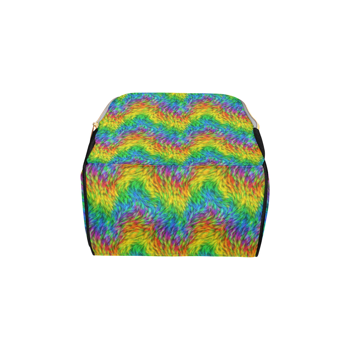Rainbow Fur Design Print Diaper Bag Backpack