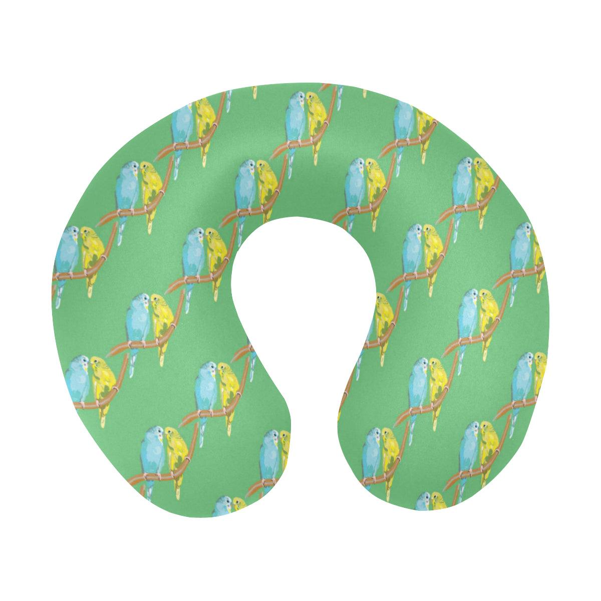 Budgerigar Pattern Print Design 01 U-Shaped Travel Neck Pillow