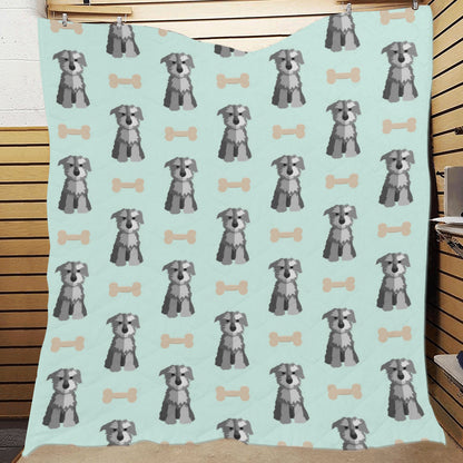 Schnauzers Pattern Print Design A03 Premium Quilt