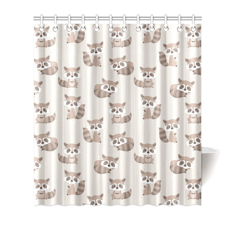 Raccoon Pattern Print Design A05 Shower Curtain