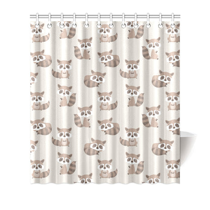 Raccoon Pattern Print Design A05 Shower Curtain