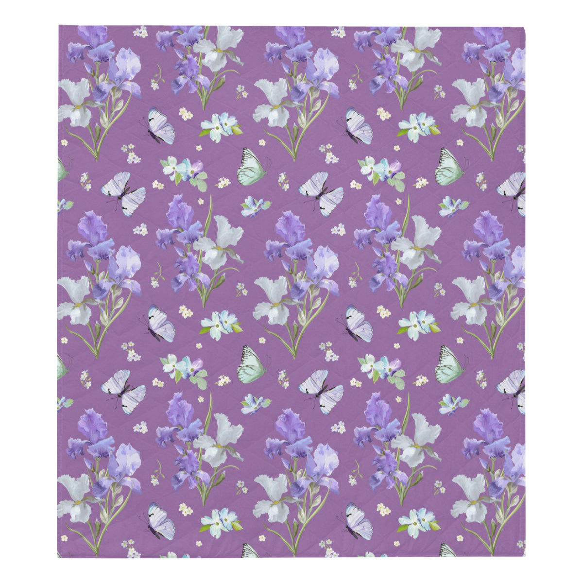 Iris Pattern Print Design IR09 Premium Quilt