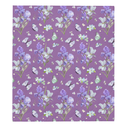 Iris Pattern Print Design IR09 Premium Quilt