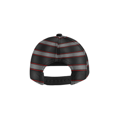 Checkered Flag Red Line Style Snapback Cap