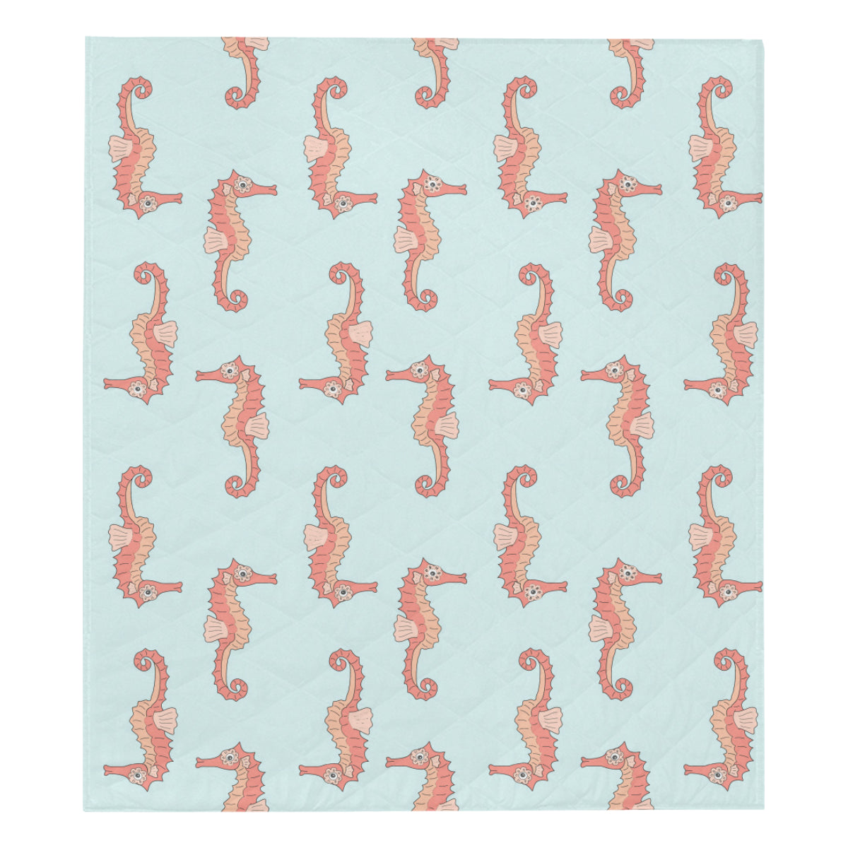 SeaHorse Pattern Print Design 01 Premium Quilt