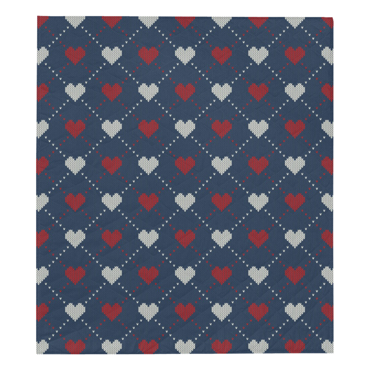 Heart Knit Pattern Print Design HE05 Premium Quilt