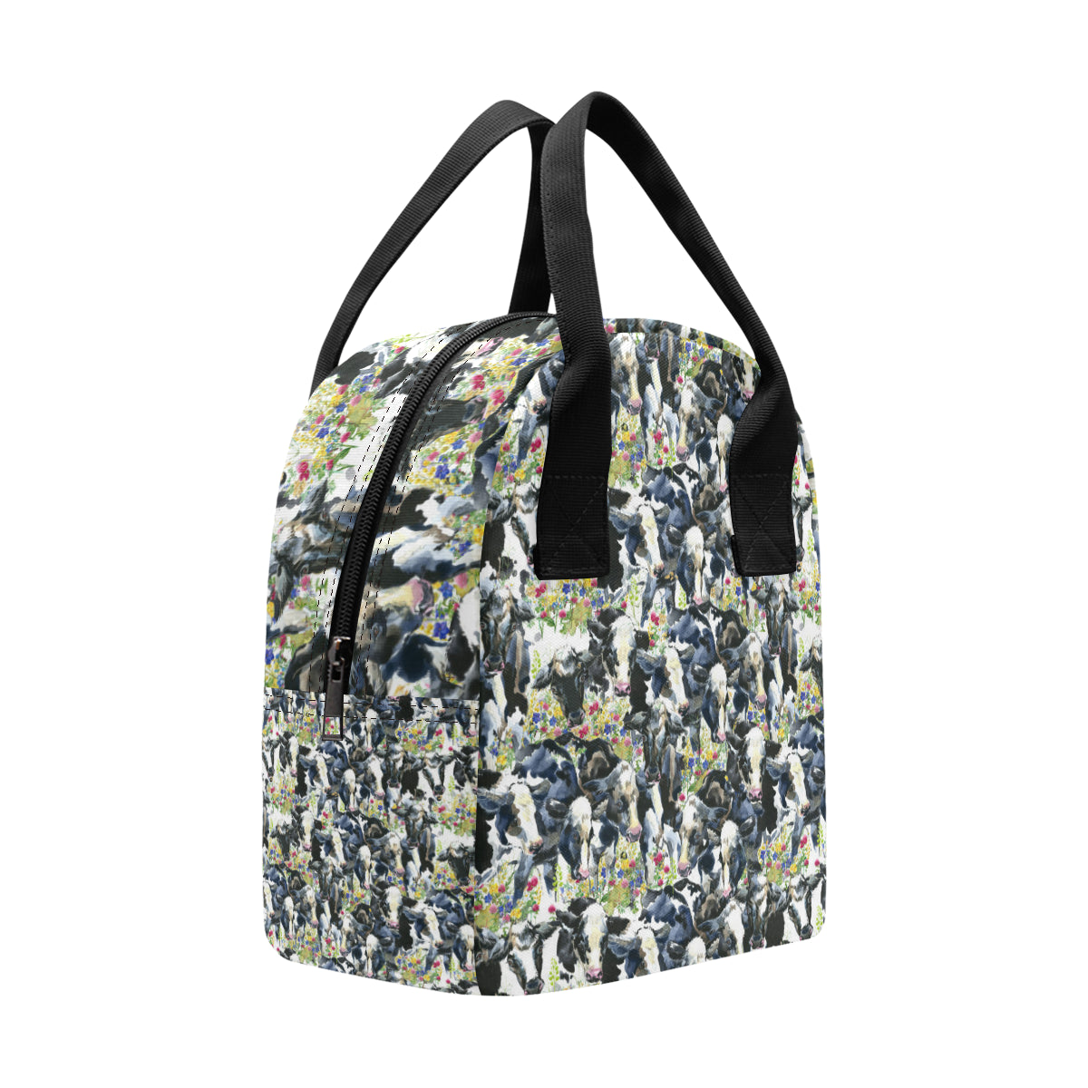 Cow Watercolor Print Pattern Insulated Lunch Bag