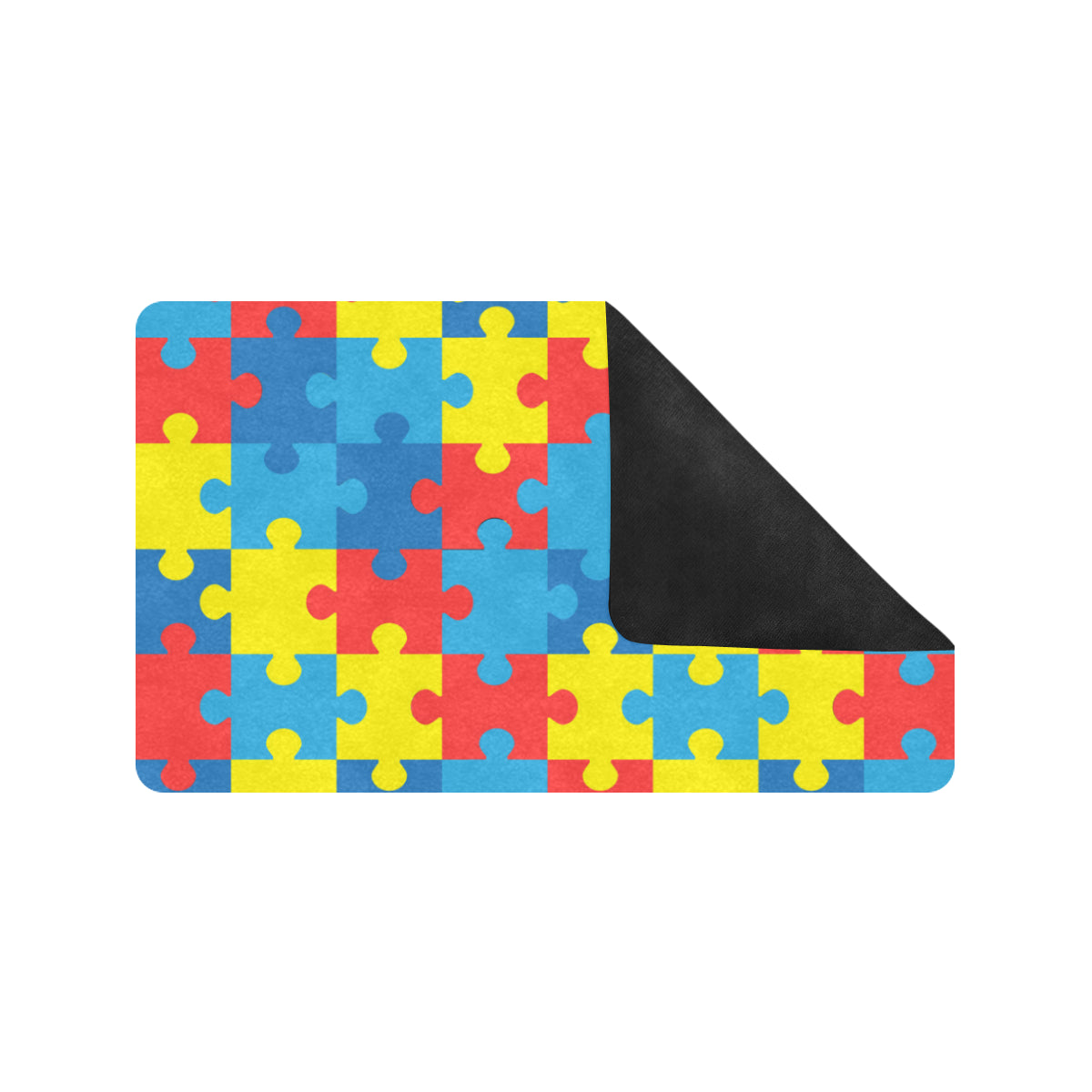 Autism Awareness Puzzles Design Print Rubber Doormat