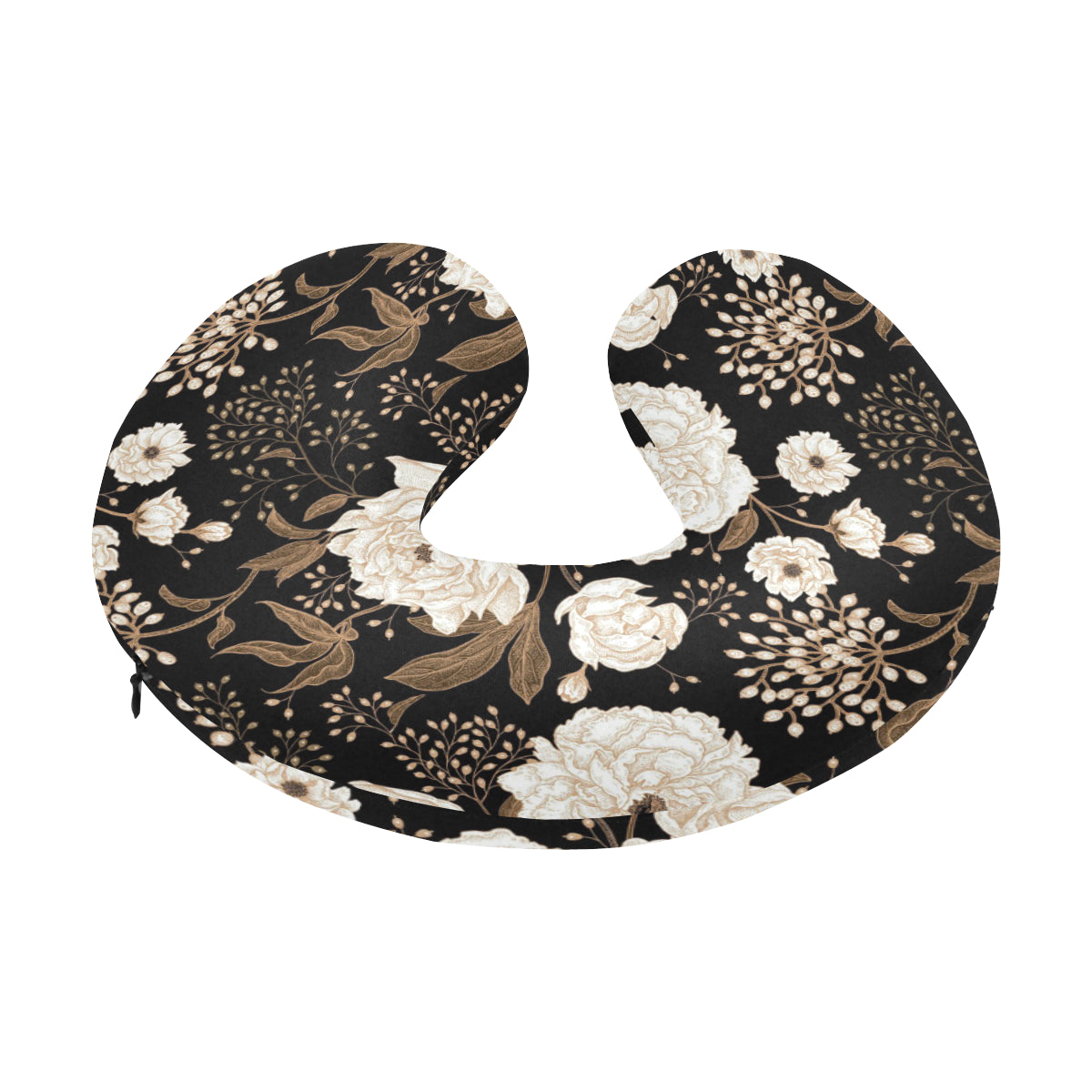 Peony Pattern Print Design A02 U-Shaped Travel Neck Pillow