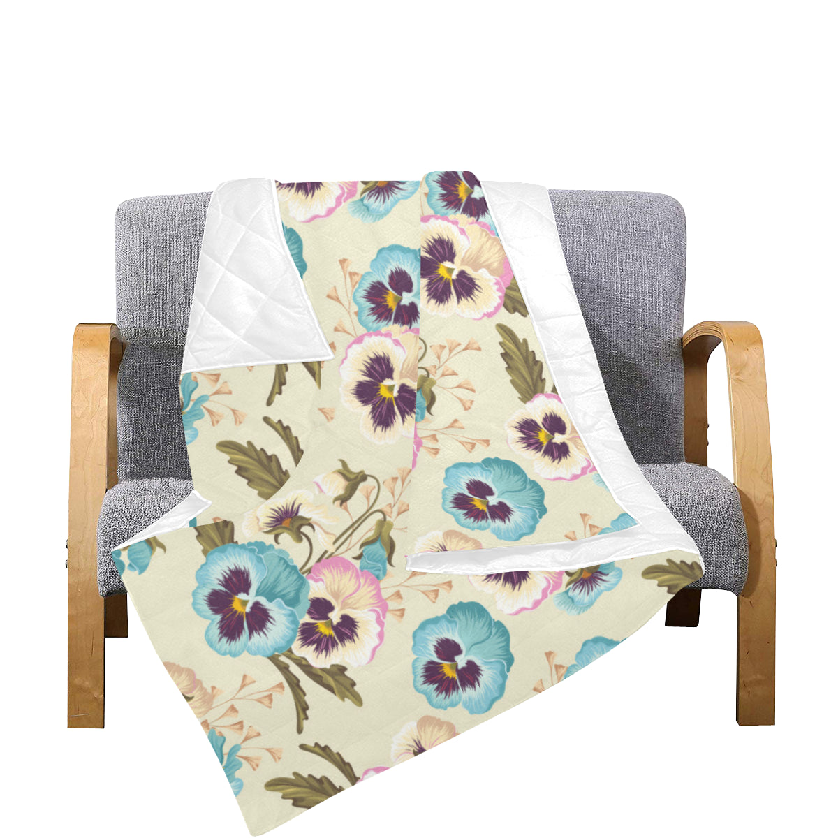 Pansy Pattern Print Design A02 Premium Quilt