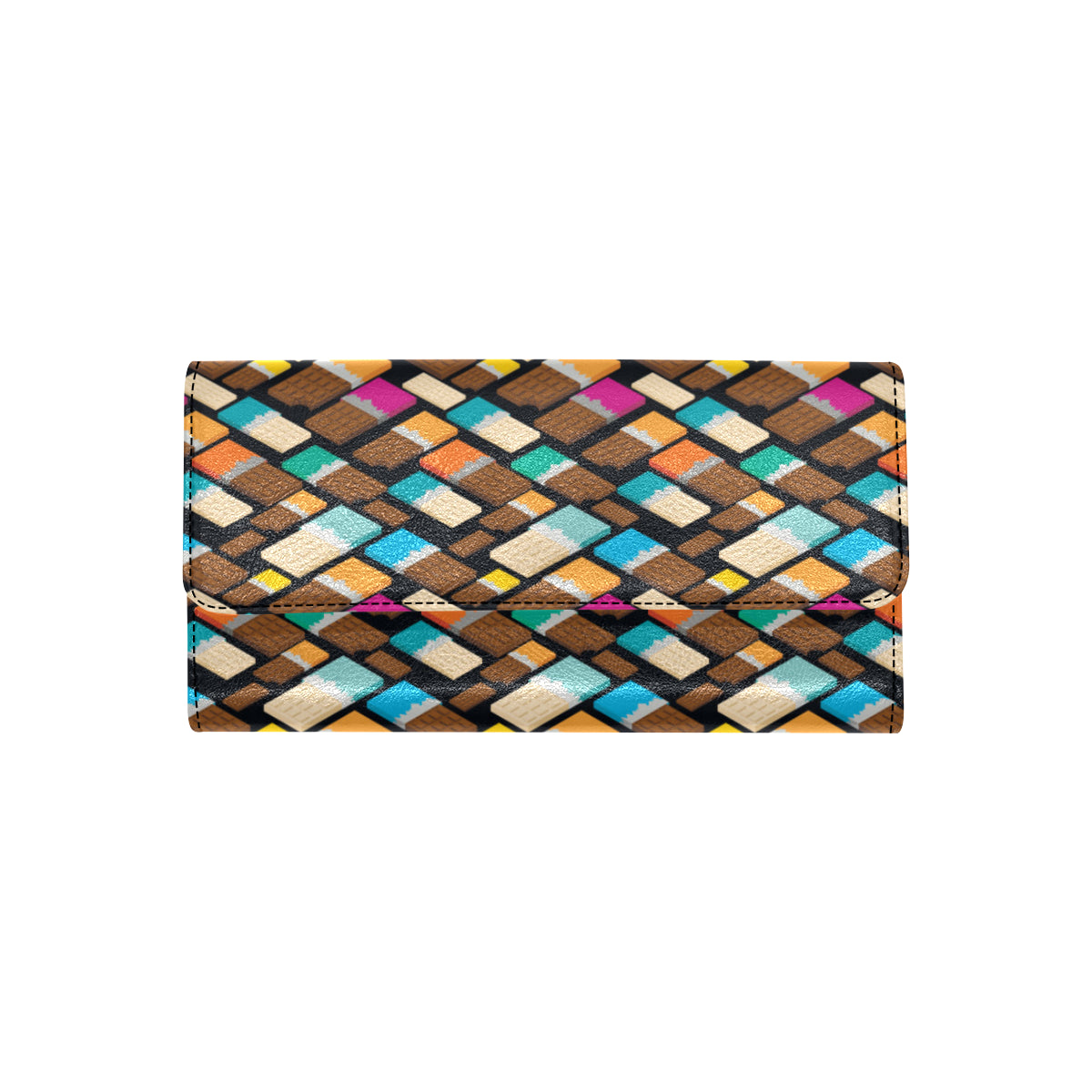 Chocolate Pattern Print Design 02 Women's Trifold Wallet
