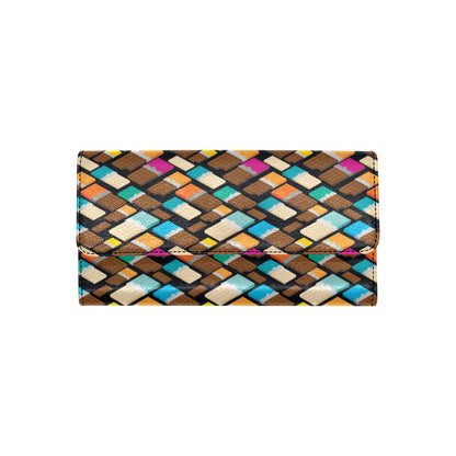 Chocolate Pattern Print Design 02 Women's Trifold Wallet