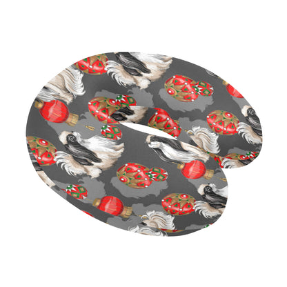 Japanese Chin Pattern Print Design 02 U-Shaped Travel Neck Pillow
