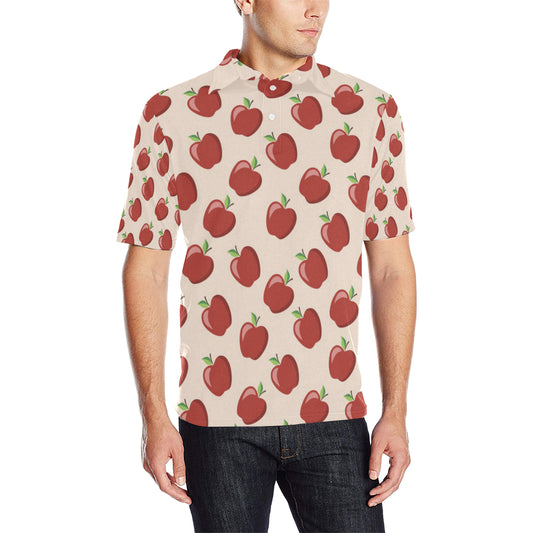 Apple Pattern Print Design AP01 Men Polo Shirt