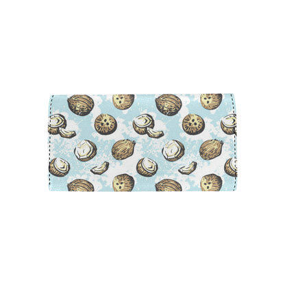 Coconut Pattern Print Design CN01 Women's Trifold Wallet