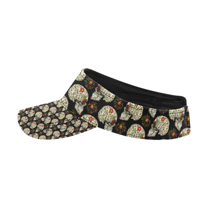 Sugar Skull Flower Design Themed Print Unisex Sun Visor