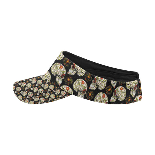 Sugar Skull Flower Design Themed Print Unisex Sun Visor