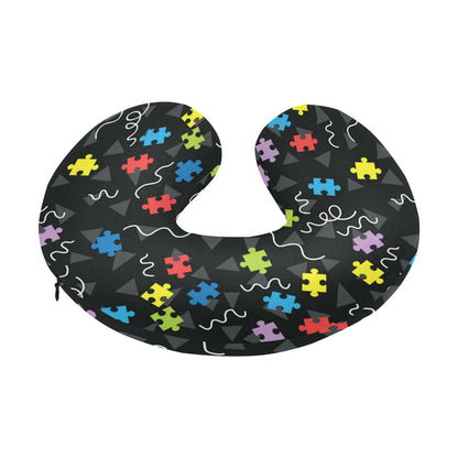 Autism Awareness Pattern Print Design 01 U-Shaped Travel Neck Pillow