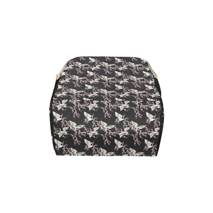 Crane Pattern Print Design 01 Diaper Bag Backpack