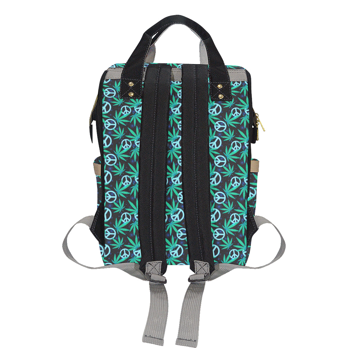 Peace Sign Themed Design Print Diaper Bag Backpack
