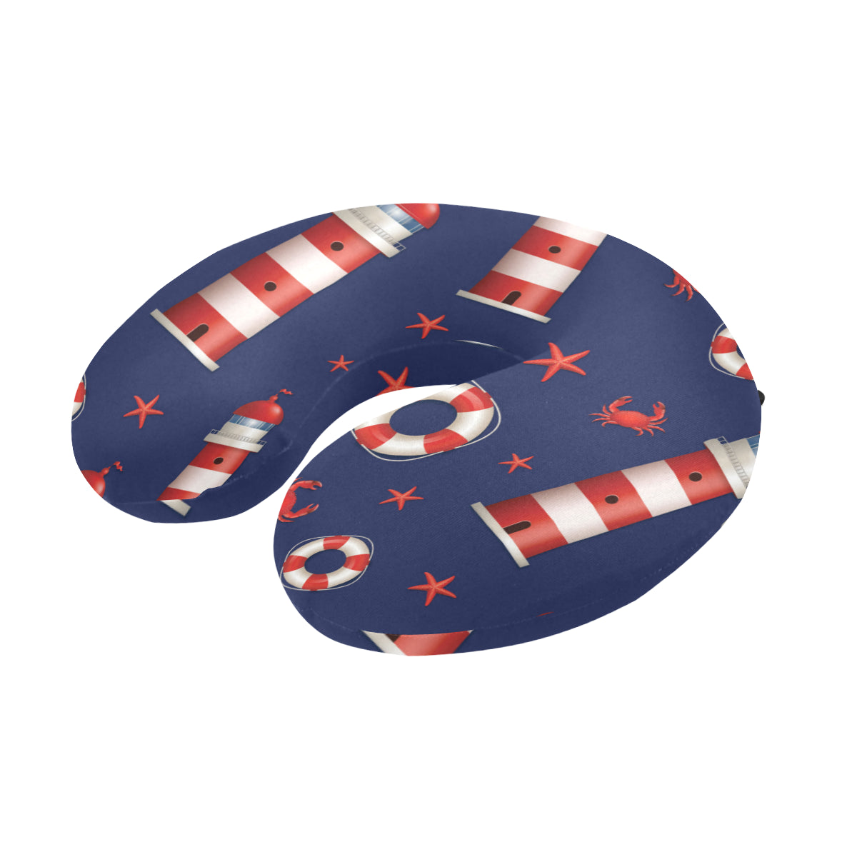 Nautical Pattern Print Design A03 U-Shaped Travel Neck Pillow