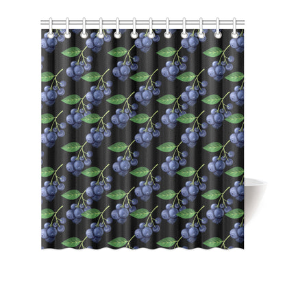 Blueberry Pattern Print Design BB01 Shower Curtain