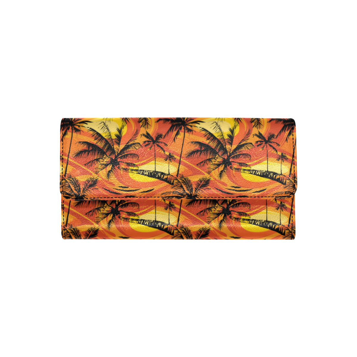 Palm Tree Pattern Print Design A02 Women's Trifold Wallet