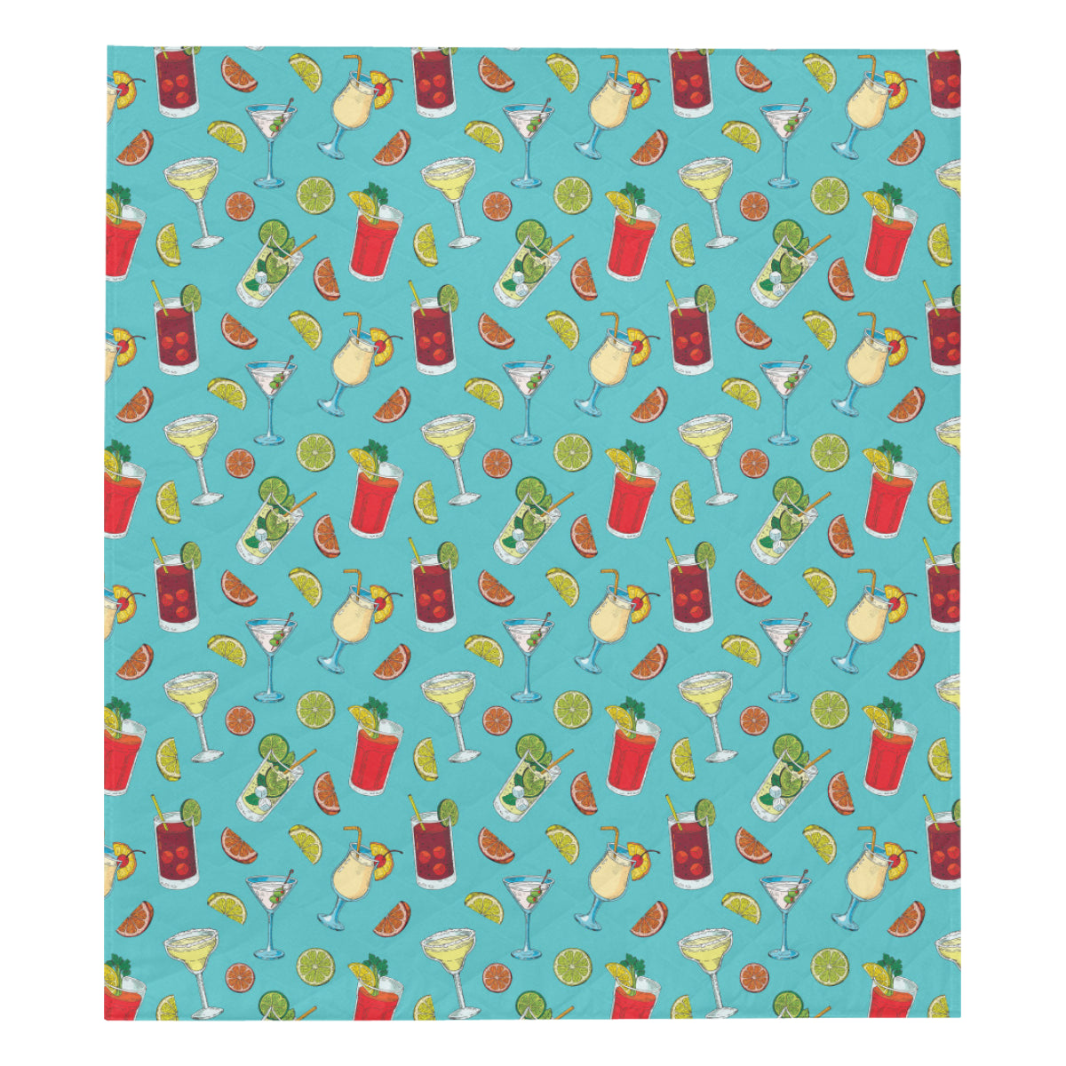 Cocktail Pattern Print Design 05 Premium Quilt