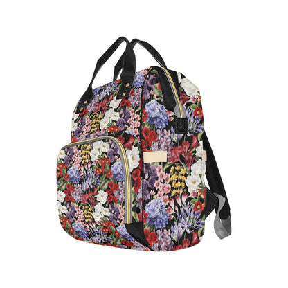 Summer Floral Pattern Print Design SF04 Diaper Bag Backpack