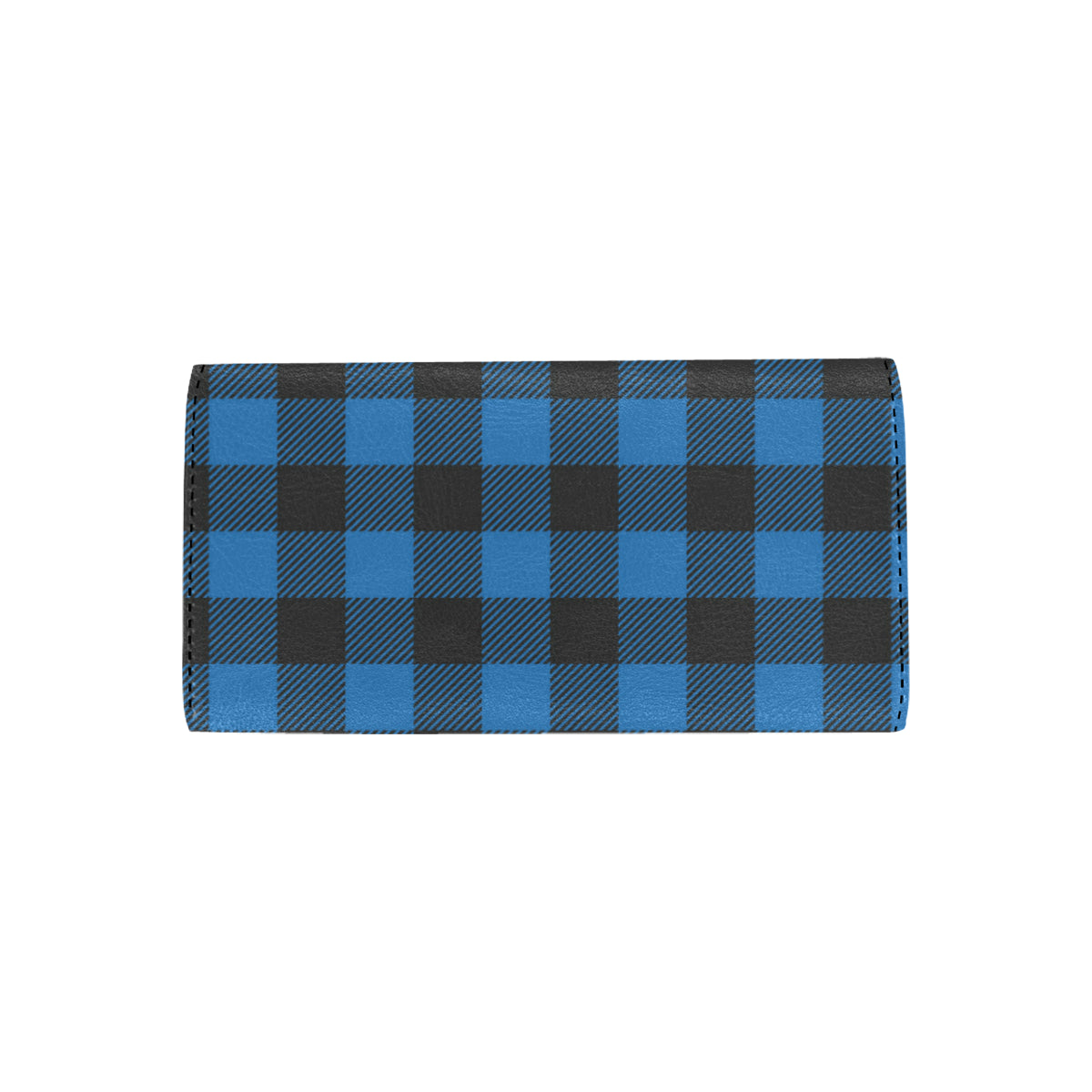 Buffalo check Blue Pattern Print Design 03 Women's Trifold Wallet