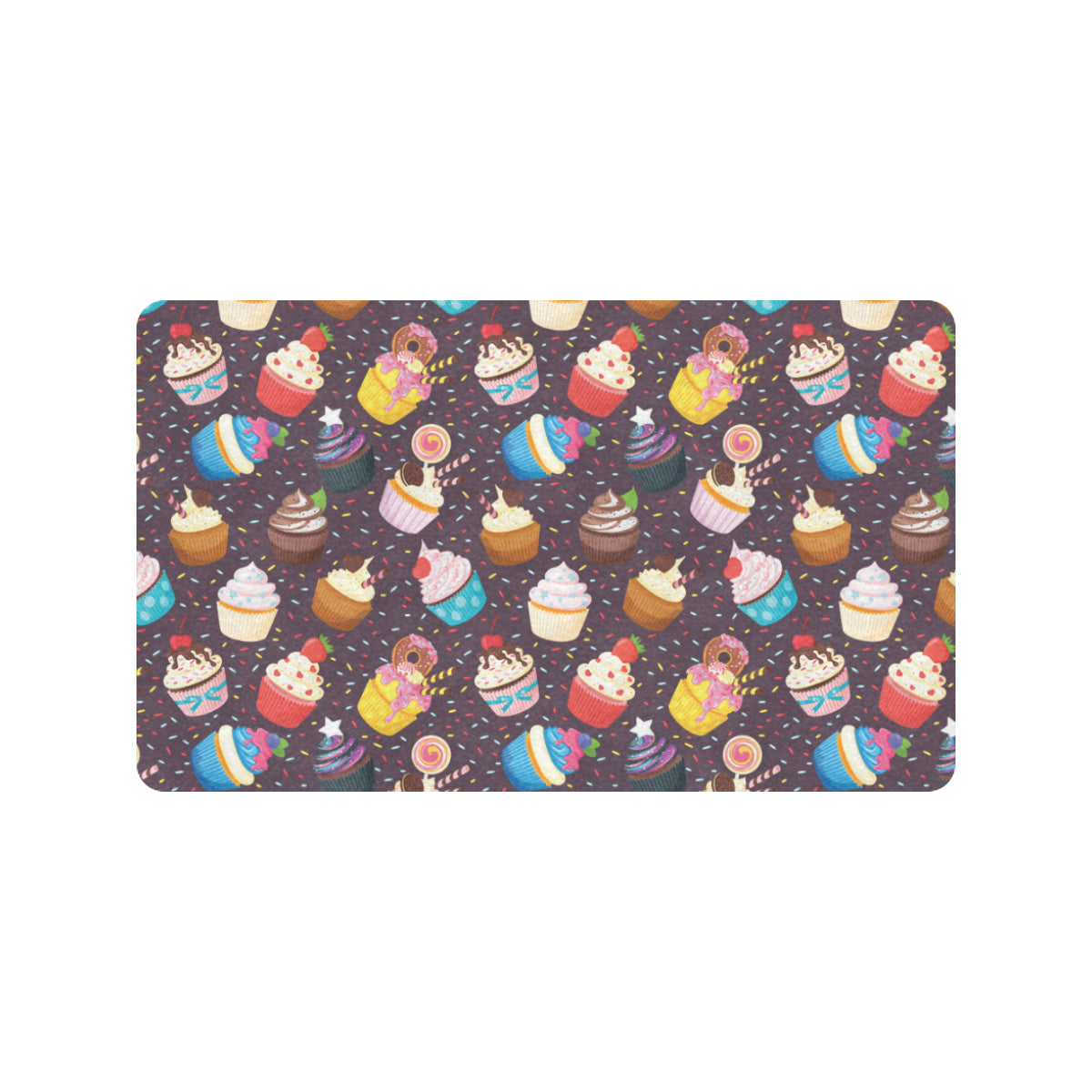 Cupcakes Party Print Pattern Rubber Doormat