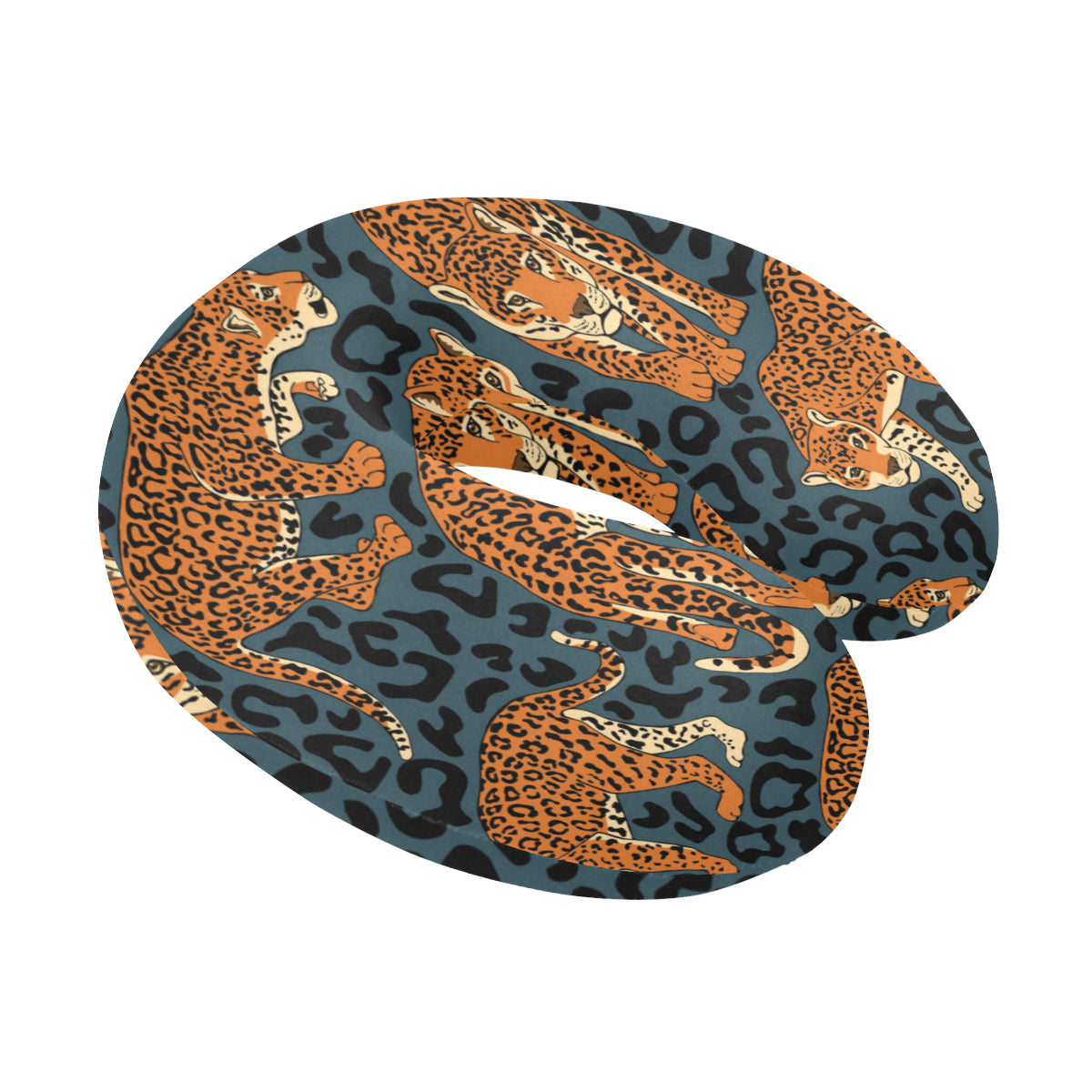 Jaguar Pattern Print Design 04 U-Shaped Travel Neck Pillow