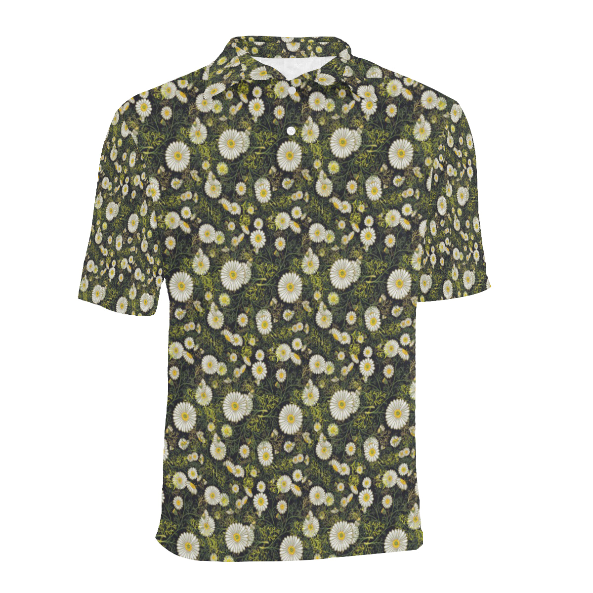 Daisy Pattern Print Design 03 Men Polo Shirt