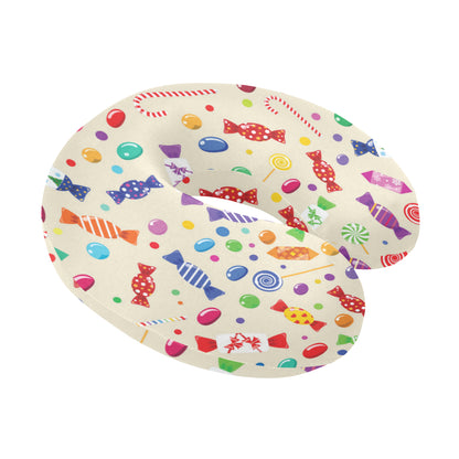 Candy Pattern Print Design 04 U-Shaped Travel Neck Pillow