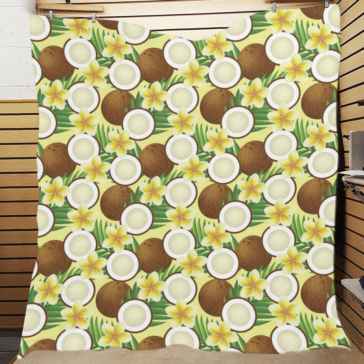 Coconut Pattern Print Design CN02 Premium Quilt