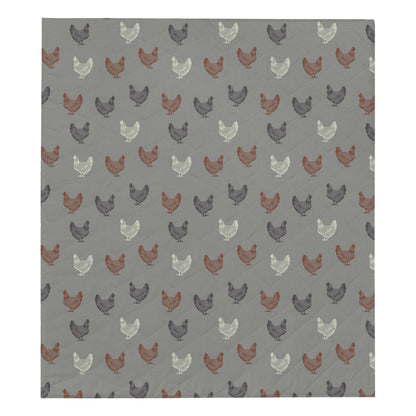 Chicken Pattern Print Design 01 Premium Quilt