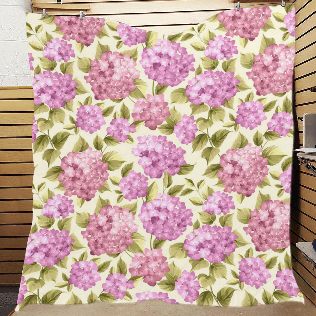Hydrangea Pattern Print Design HD05 Premium Quilt