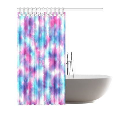 Tie Dye Blue Pink Shower Curtain