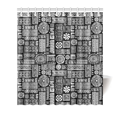 Polynesian Pattern Print Design A02 Shower Curtain