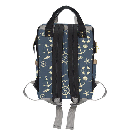 Nautical Pattern Print Design A01 Diaper Bag Backpack