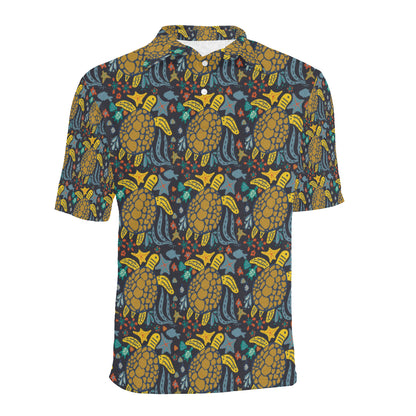 Sea Turtle Pattern Print Design T03 Men Polo Shirt