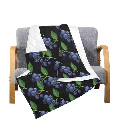 Blueberry Pattern Print Design BB01 Premium Quilt