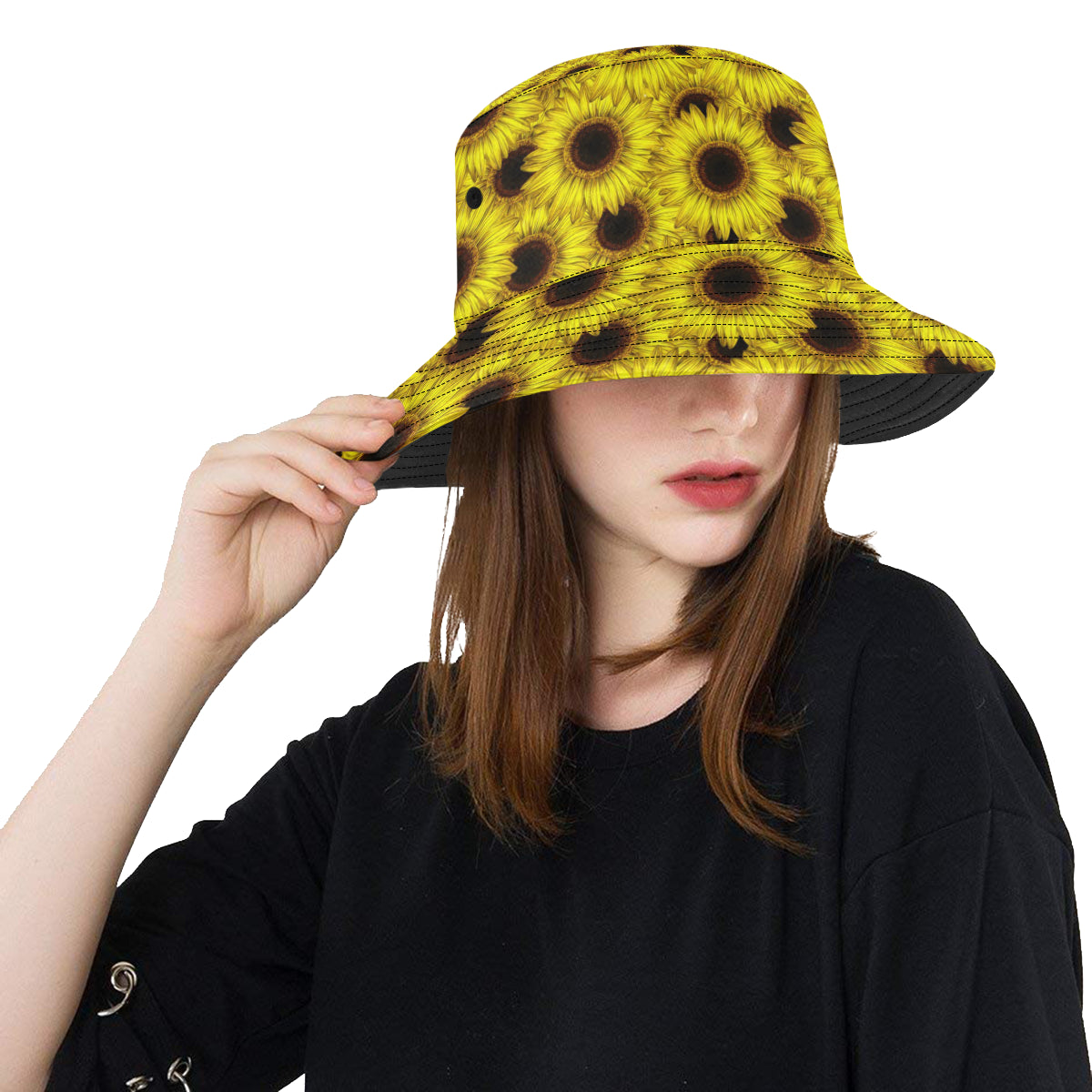 Sunflower Pattern Print Design SF011 Unisex Bucket Hat