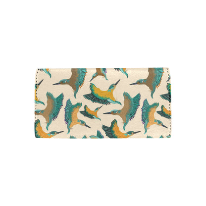 Kingfisher Pattern Print Design 02 Women's Trifold Wallet
