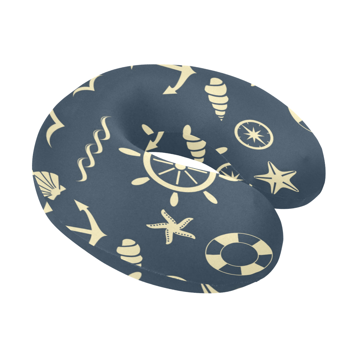 Nautical Pattern Print Design A01 U-Shaped Travel Neck Pillow