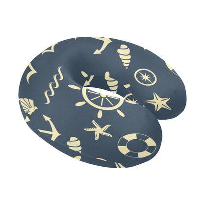 Nautical Pattern Print Design A01 U-Shaped Travel Neck Pillow